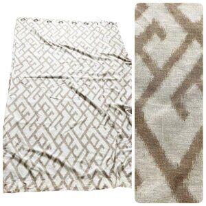 Sonoma Curtains Tan Fully Lined Linen Blend Geometric Print Light Blocking